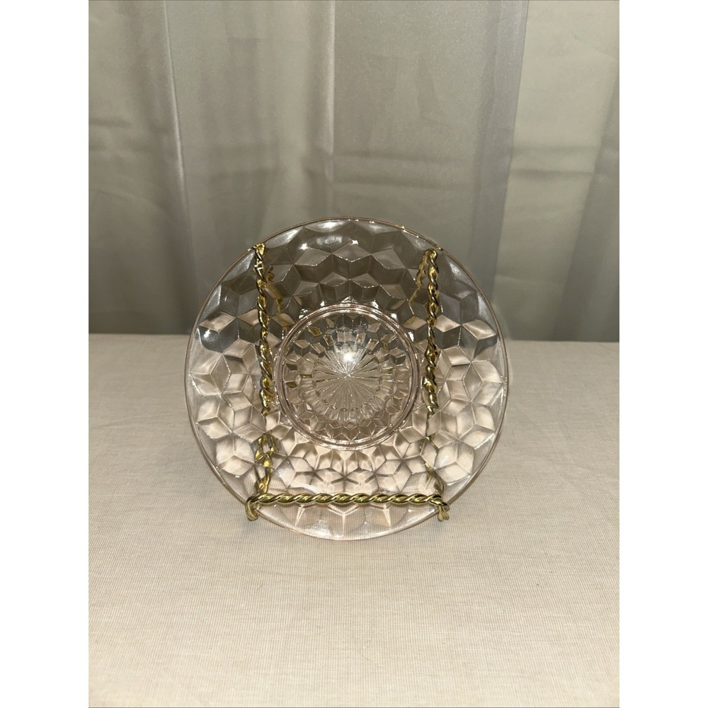 PINK Depression Glass cube design 6" plate